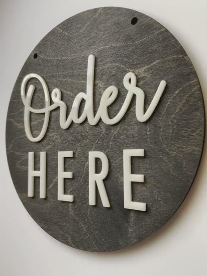 12" Order Here / Pick Up Here Sign