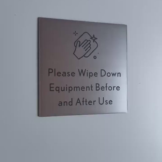 Please Wipe Down Equipment Sign