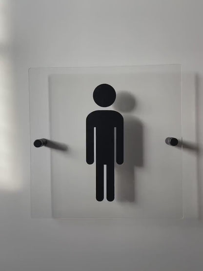 Clear & Gold Acrylic Restroom Sign