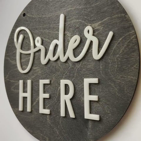 18x18" Order Here Pick up Here Business LARGE Sign | Custom COFFEE SHOP Restaurant Bakery Ice Cream | Cafe Decor Window Display