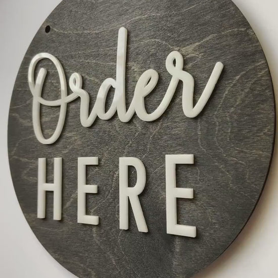 12x12” ORDER Here PICK UP Here Business Sign | Custom Coffee Shop Restaurant Bakery Ice Cream Stand | Priced Per Sign Not Sold as a Set