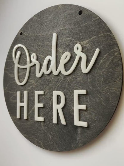 12x12” ORDER Here PICK UP Here Business Sign | Custom Coffee Shop Restaurant Bakery Ice Cream Stand | Priced Per Sign Not Sold as a Set
