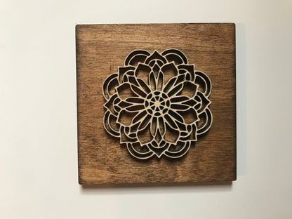 Wood Mandala Cutout Sign | Yoga Studio Display | Massage Office Decor | Coffee Shop Gallery Wall Hanging | Cafe Picture
