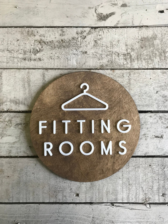 Fitting Room Sign | Business Clothing Boutique Store Retail Window Display | Custom Shop Rustic Shop Decor | 3M Adhesive Easy to Install