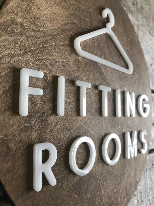 Fitting Room Sign | Business Clothing Boutique Store Retail Window Display | Custom Shop Rustic Shop Decor | 3M Adhesive Easy to Install