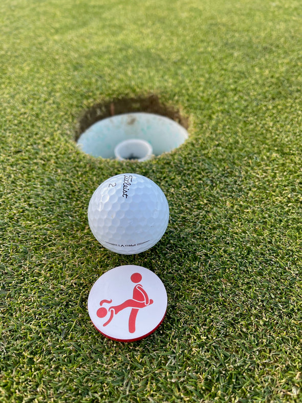 Golf Ball Markers Adult Humor Set of 4 | Dirty Gift for Golfer | Funny Yankee Swap | Sex Position Poker Chip Size
