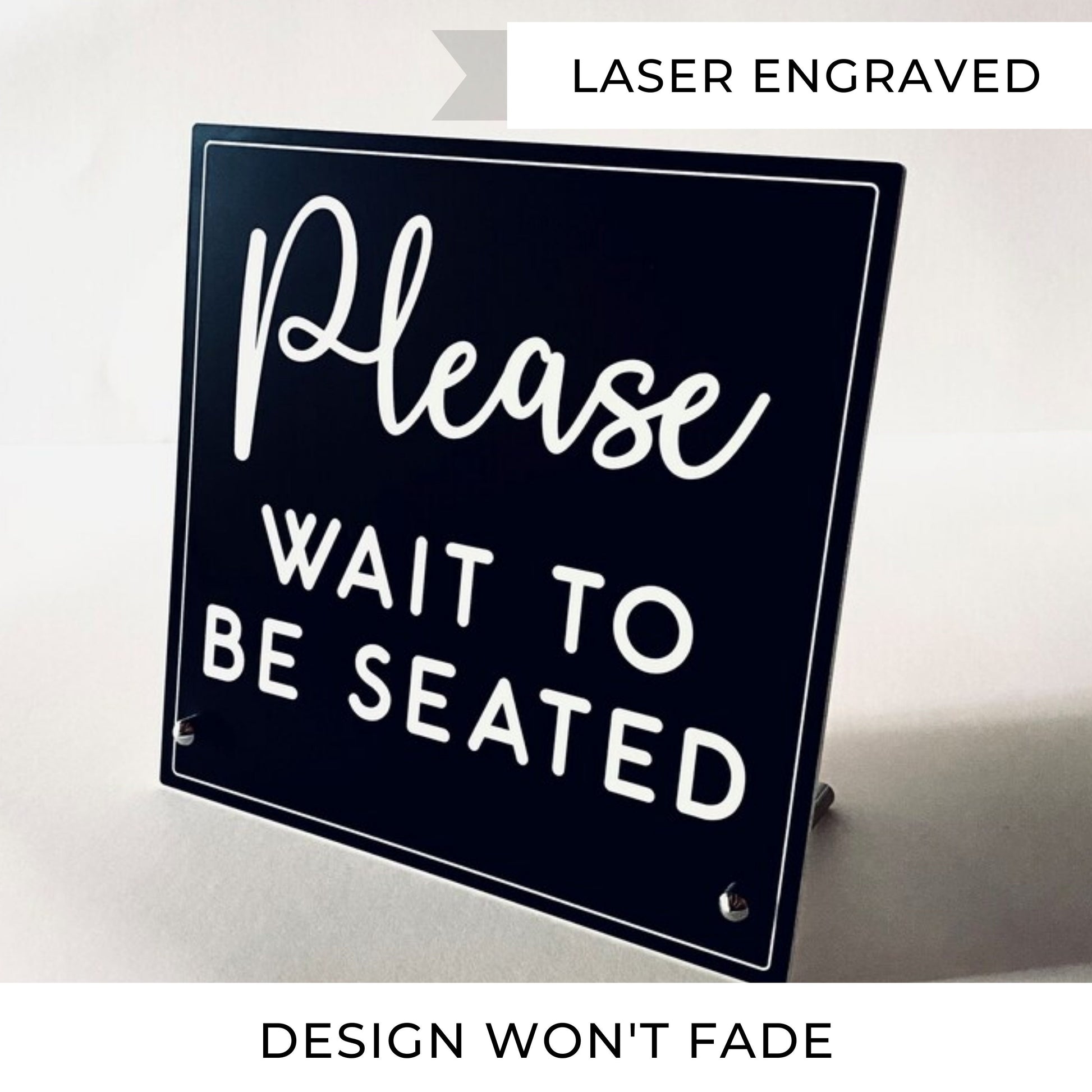 Please Wait To Be Seated Seat Yourself BUSINESS Counter Top Sign | Freestanding Custom COFFEE SHOP Restaurant | Cafe Decor Display