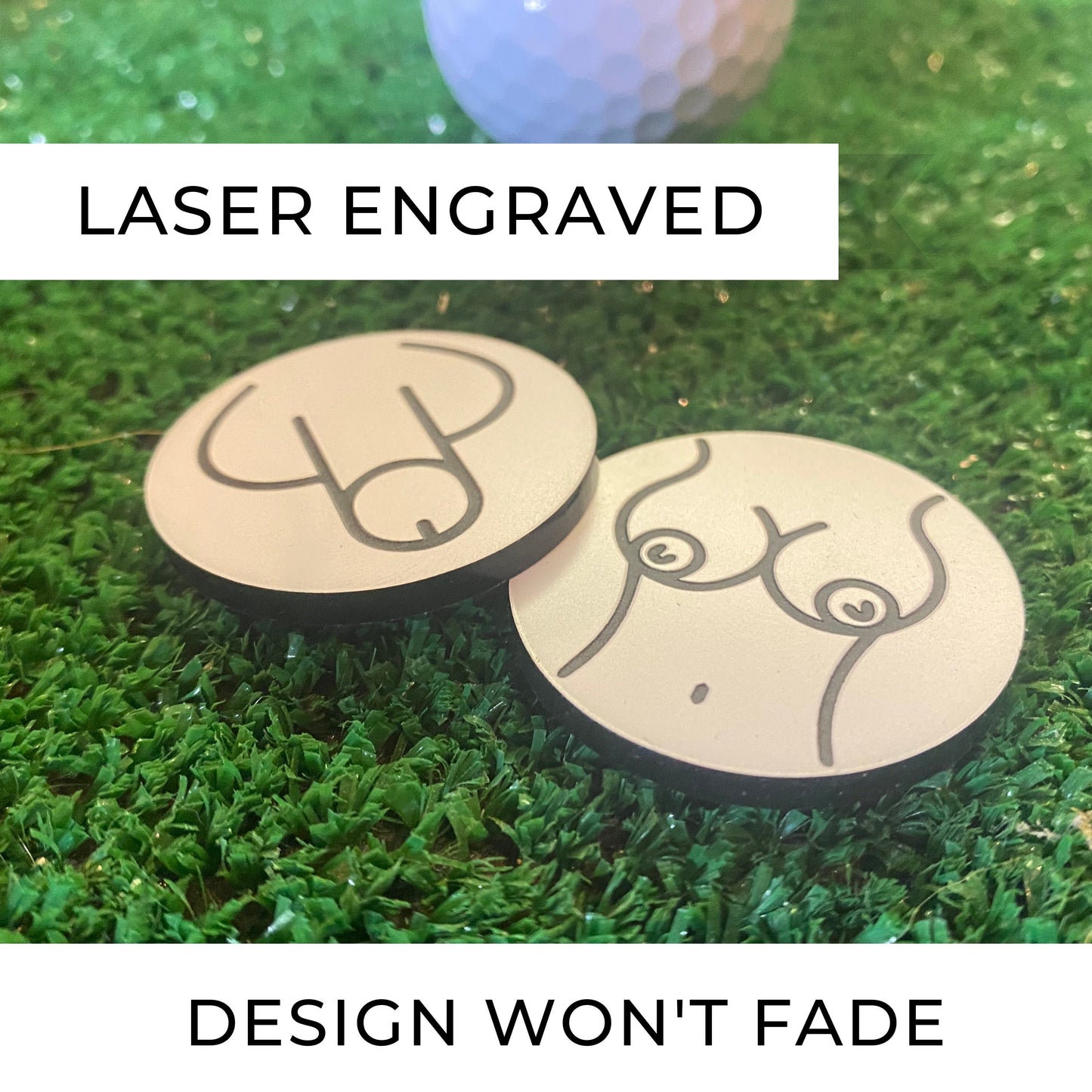 Golf Ball Markers Adult Humor | Set of 2 | Dirty Gift for Golfer | Bachelor Bachelorette Party | Funny Yankee Swap | Poker Chip Size