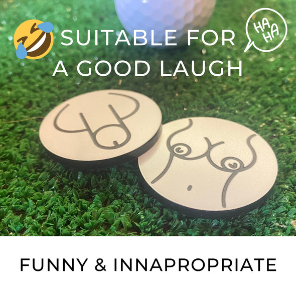 Golf Ball Markers Adult Humor | Set of 2 | Dirty Gift for Golfer | Bachelor Bachelorette Party | Funny Yankee Swap | Poker Chip Size