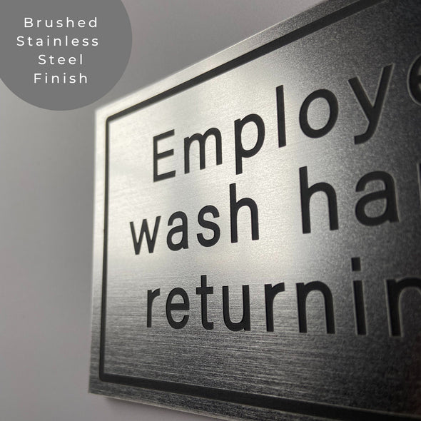 Employees Must Wash Hands Sign | Cafe Restaurant Bathroom