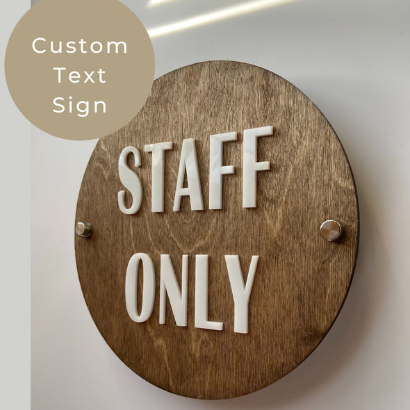 CUSTOM TEXT Sign | Office Lobby Restaurant Bakery Ice Cream Stand | Cafe Decor Signs | Rustic Modern Display