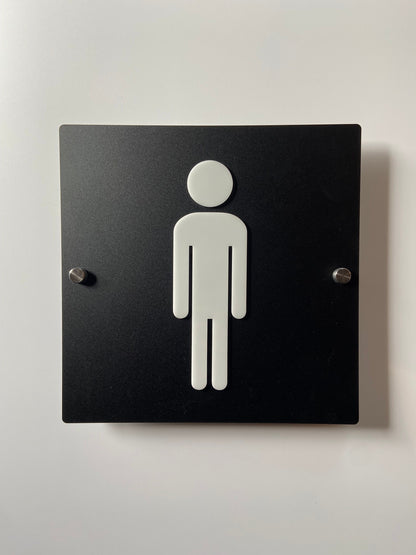 Outdoor/Indoor Restroom Signs | UV Stable Modern Acrylic Office Cafe Business Men Women Handicap Bathroom 9x9 "|Priced per sign not as a set