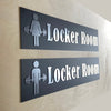 Large Gym Locker Room Directional Sign | Custom Crossfit Display | Acrylic Modern Bathroom 24x5.75"