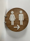 Bathroom Sign 12” Directional | Side Projection Mount