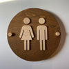 Bathroom Sign 12” with matching Wood Hardware | Office Store Restroom Directional | Priced per sign not as a set