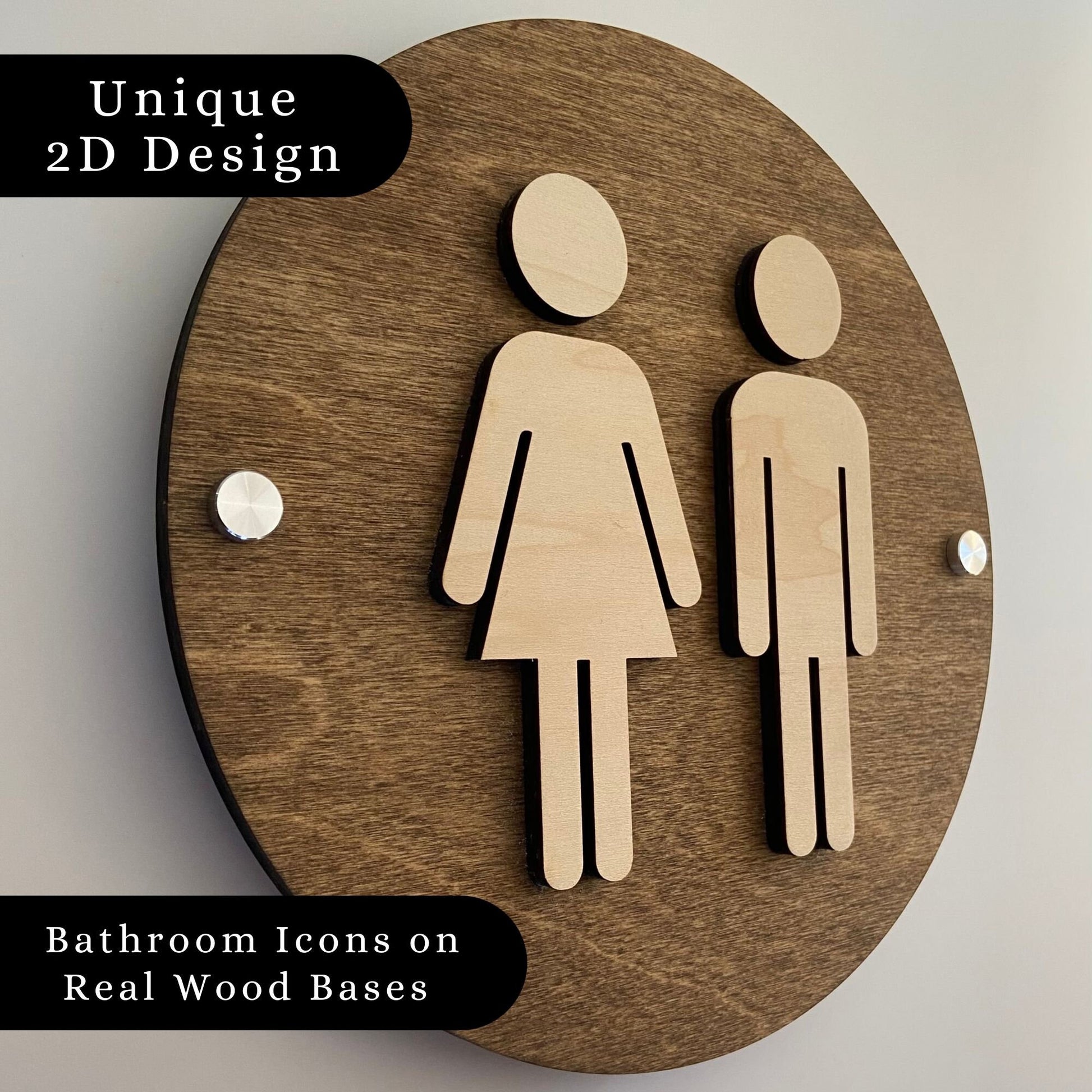 12x12" Bathroom Women Men Unisex Office Cafe Restroom Signs Coffee Shop Business Handicap Rustic Wood | Priced per sign not as a set